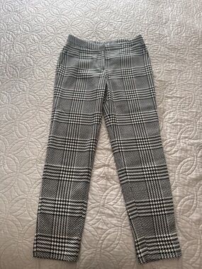 H&M Black and White Plaid Cropped Pants